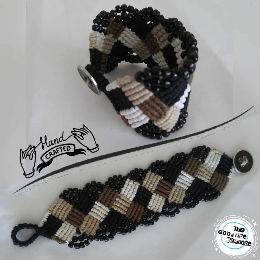 Woven Hemp Cuff Style Bracelet